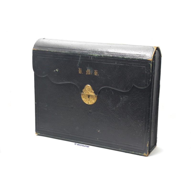 antique office diplomatic suitcase around 1850 leather travel desk sales representative