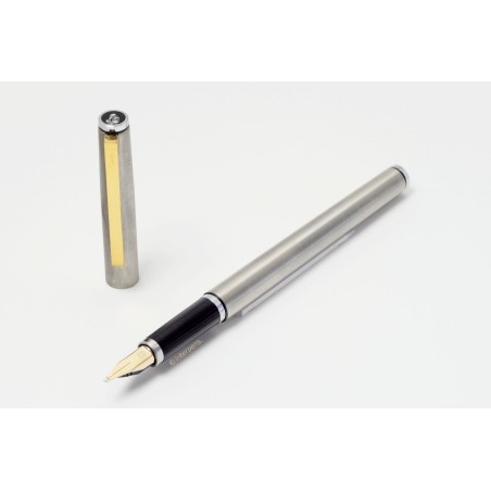 Pelikan P 560 Signum Stainless Steel matte 14C OBB Gold nib 1983 Cartridgefiller