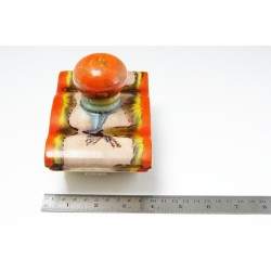 Art Deco Ceramic Writing Desk-Set Inkwell Blotter Envelope Holder w/ Pelikan