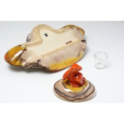 Art Deco Ceramic Writing Desk-Set Inkwell Blotter Envelope Holder w/ Pelikan