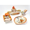 Art Deco Ceramic Writing Desk-Set Inkwell Blotter Envelope Holder w/ Pelikan