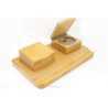 DESKBASE Ecritoire Inkwell Office Accessory Wood Glass Vintage NOS