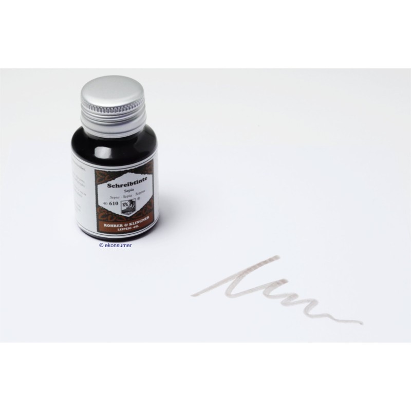 Sepia brown 610  Rohrer u. Klingner Writing Ink 50 ml Inkwell