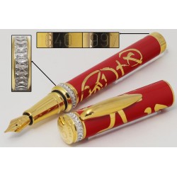 Caran d\'Ache Hongkong Limited Edition Fountain Pen Cartridgefiller 18C M Nib Box