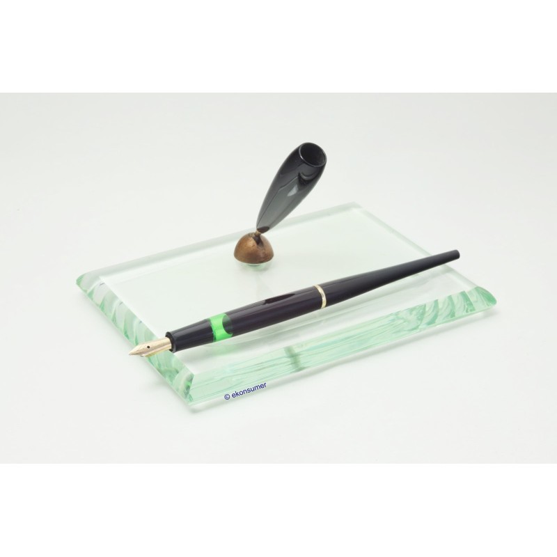 Pelikan 400f Deskpen 14C OBB Gold-nib Glass-base Milano 1957 Vintage - RARE!