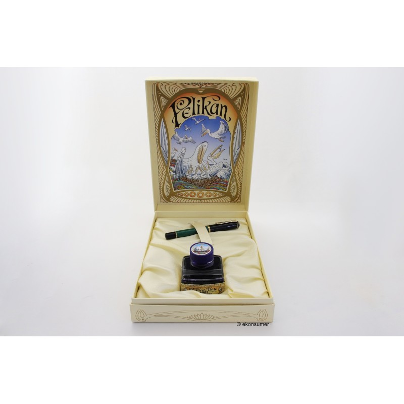 Pelikan M200 / M251 Piston-filler gold-coated Nib Box Inkwell Exportmodel