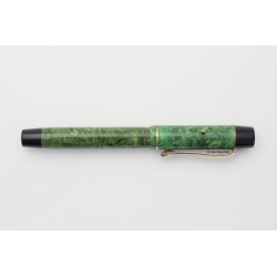 Soennecken 304 Malachite-green Pushbutton-filler 14K flex M Gold-nib Vintage