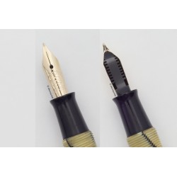 Student no. 10 Black & Pearl Puschbutton-filler 14ct. M Bock-Gold-nib 1935 Box Vintage