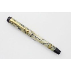 Student no. 10 Black & Pearl Puschbutton-filler 14ct. M Bock-Gold-nib 1935 Box Vintage