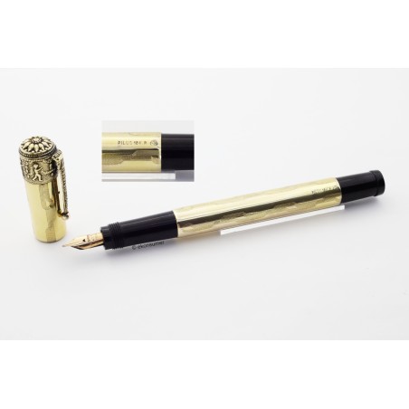 Montegrappa Pilus Rolled-Gold-Overlay Putti Safety 14C F Gold-nib 1925 VINTAGE