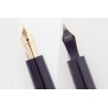 Soennecken 103 grey-striped Celluloid Piston-filler flex 14K B Gold-nib Vintage