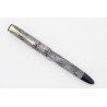 Soennecken 103 grey-striped Celluloid Piston-filler flex 14K B Gold-nib Vintage
