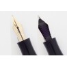 Soennecken 412 Celluloid Piston-filler w/ Click-mechanism flex 14K M Gold-nib Vintage