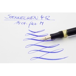 Soennecken 412 Celluloid Piston-filler w/ Click-mechanism flex 14K M Gold-nib Vintage