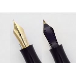 Soennecken 414 Celluloid Piston-filler w/ Click-mechanism flex 14K M Gold-nib Vintage