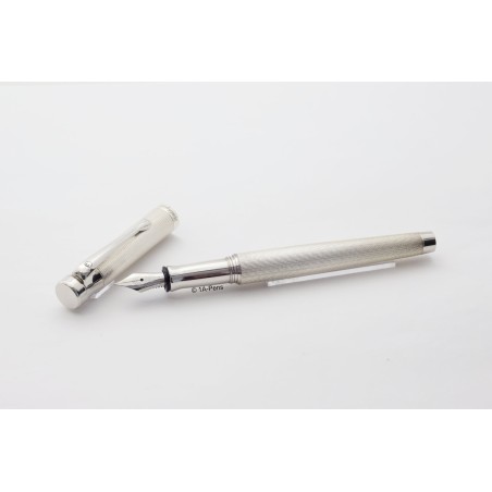 Waldmann Tango 925 Sterlingsilber Finecorn-Guilloche Stainless steel Nib F Cartridge-filler