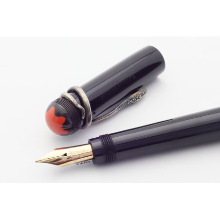 Montblanc No. 7 ROTKAEPPCHEN Safety Pen 14C F Gold-nib Snake-clip RARE!