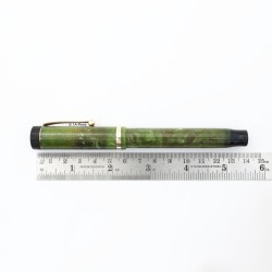 Parker Duofold Senior Jade Green Flattop 14K EF Gold-nib USA 1927 Vintage