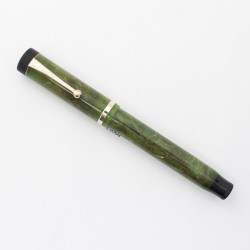 Parker Duofold Senior Jade Green Flattop 14K EF Gold-nib USA 1927 Vintage