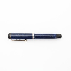 Parker Duofold Junior Lapis Blue-White 14K EF Gold-nib USA 1928 Vintage