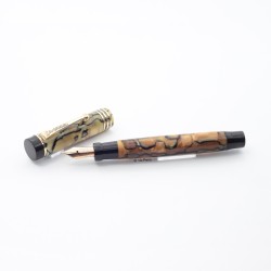 Parker Duofold Junior Blue-Pearl 14K EF Gold-nib USA 1928 Vintage