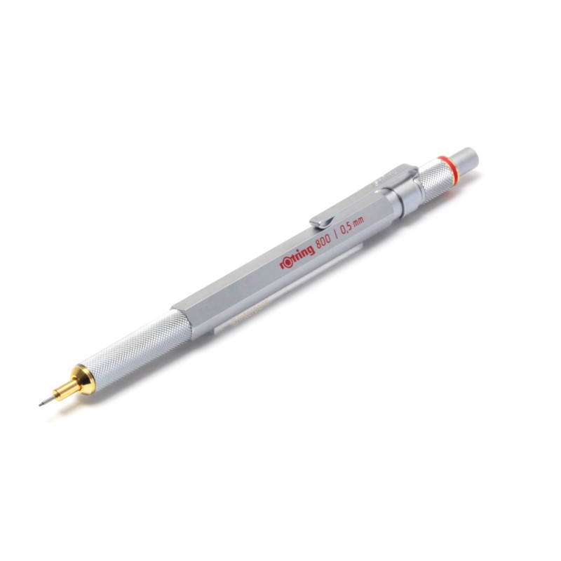 Rotring 800 Silver 0,5mm Mechanical Pencil Knurled Grip Hexagonal